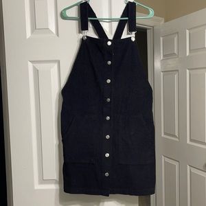 BLACK CORDUROY OVERALL DRESS